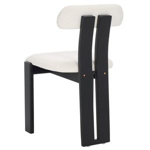 Safavieh Cayde Boucle Dining Chair - Elegant Cream Upholstery With Stylish Walnut Accents For Your Home Creme ,Black Wood,Fabric,Foam Dch8807e