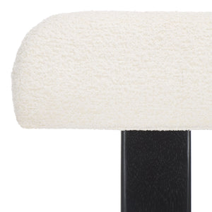 Safavieh Cayde Boucle Dining Chair - Elegant Cream Upholstery With Stylish Walnut Accents For Your Home Creme ,Black Wood,Fabric,Foam Dch8807e