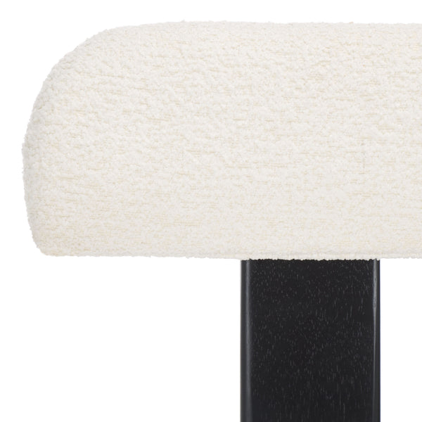 Safavieh Cayde Boucle Dining Chair - Elegant Cream Upholstery With Stylish Walnut Accents For Your Home Creme ,Black Wood,Fabric,Foam Dch8807e