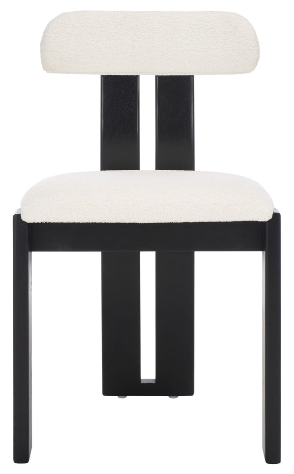 Safavieh Cayde Boucle Dining Chair – Chic Comfort And Timeless Design For Your Elegant Dining Space Today! Cream / Black DCH8807E