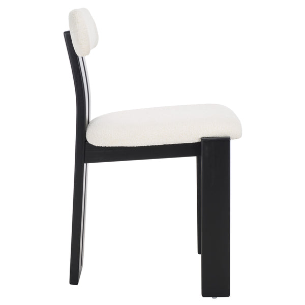Safavieh Cayde Boucle Dining Chair - Elegant Cream Upholstery With Stylish Walnut Accents For Your Home Creme ,Black Wood,Fabric,Foam Dch8807e