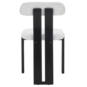 Safavieh Cayde Boucle Dining Chair - Elegant Cream Upholstery With Stylish Walnut Accents For Your Home Black W,White ,Black Wood,Fabric,Foam Dch8807f