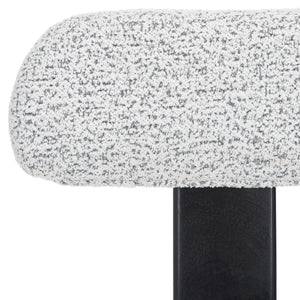 Safavieh Cayde Boucle Dining Chair - Elegant Cream Upholstery With Stylish Walnut Accents For Your Home Black W,White ,Black Wood,Fabric,Foam Dch8807f