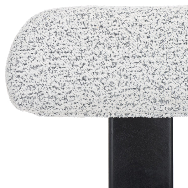 Safavieh Cayde Boucle Dining Chair - Elegant Cream Upholstery With Stylish Walnut Accents For Your Home Black W,White ,Black Wood,Fabric,Foam Dch8807f