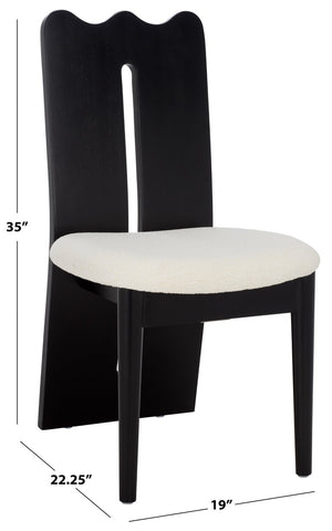 Safavieh Kieran Dining Chair: Elegant Boucle Upholstered Design For Modern Comfort And Timeless Style Cream Boucle / Black DCH8808A