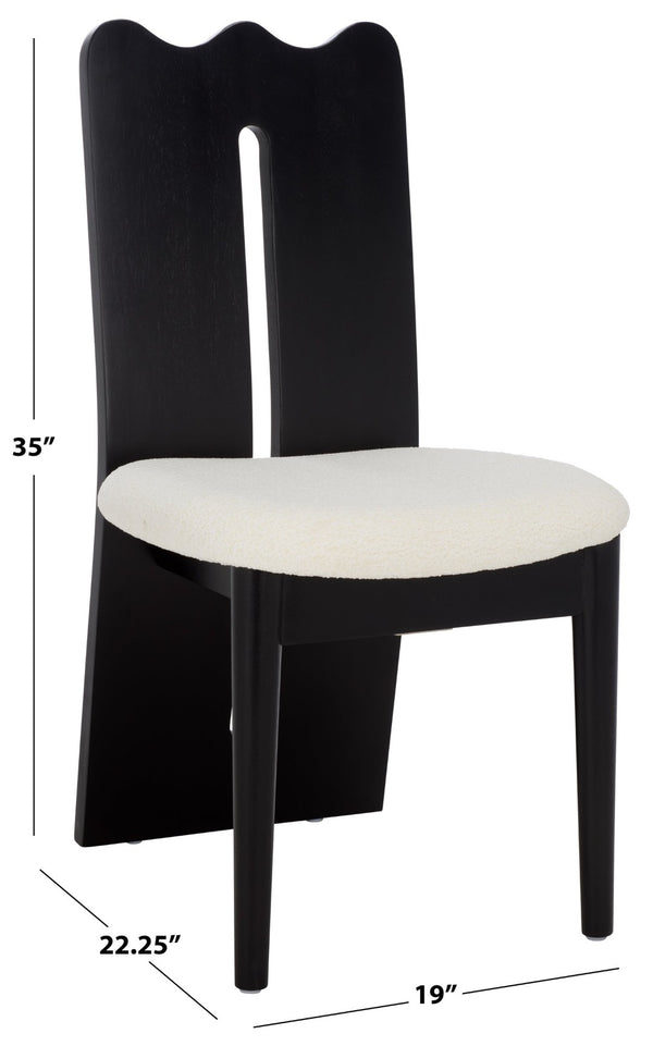 Safavieh Kieran Dining Chair: Elegant Boucle Upholstered Design For Modern Comfort And Timeless Style Cream Boucle / Black DCH8808A