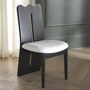 Safavieh Kieran Dining Chair - Sophisticated Elegance With Chic Black Legs For A Timeless Dining Experience Creme ,Black Wood,Fabric,Foam Dch8808a
