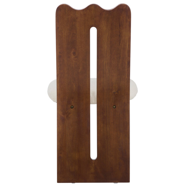 Safavieh Kieran Dining Chair - Sophisticated Elegance With Chic Black Legs For A Timeless Dining Experience Cream ,Walnut Wood,Fabric,Foam Dch8808b