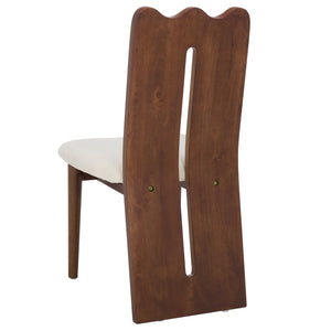 Safavieh Kieran Dining Chair - Sophisticated Elegance With Chic Black Legs For A Timeless Dining Experience Cream ,Walnut Wood,Fabric,Foam Dch8808b