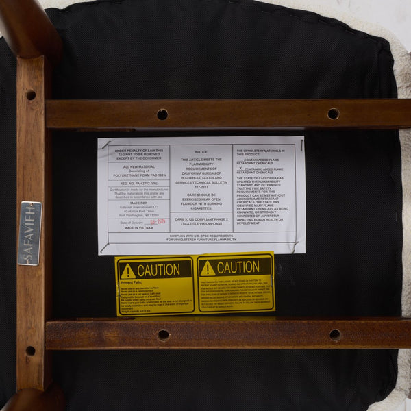 Safavieh Kieran Dining Chair - Sophisticated Elegance With Chic Black Legs For A Timeless Dining Experience Cream ,Walnut Wood,Fabric,Foam Dch8808b