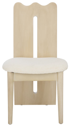 Safavieh Kieran Dining Chair - Sophisticated Elegance With Chic Black Legs For A Timeless Dining Experience Creme ,Ivory Wood,Fabric,Foam Dch8808c