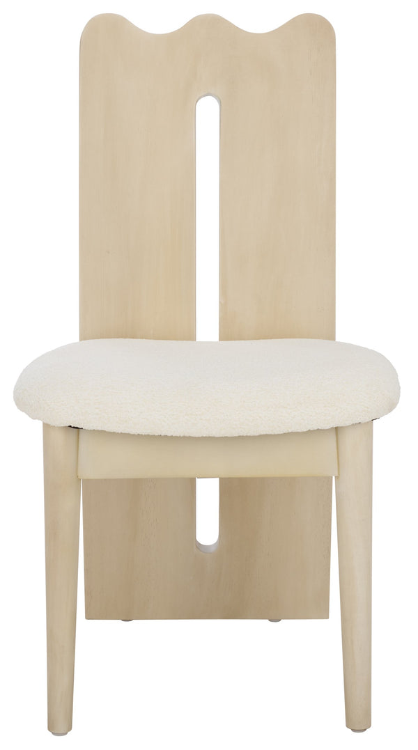 Safavieh Kieran Dining Chair - Sophisticated Elegance With Chic Black Legs For A Timeless Dining Experience Creme ,Ivory Wood,Fabric,Foam Dch8808c