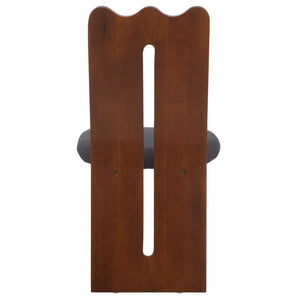 Safavieh Kieran Dining Chair - Sophisticated Elegance With Chic Black Legs For A Timeless Dining Experience Grey ,Walnut Wood,Fabric,Foam Dch8808d