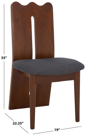 Safavieh Kieran Dining Chair - Elegant Grey Upholstered Seat With Walnut Legs For Modern Dining Spaces DCH8808D