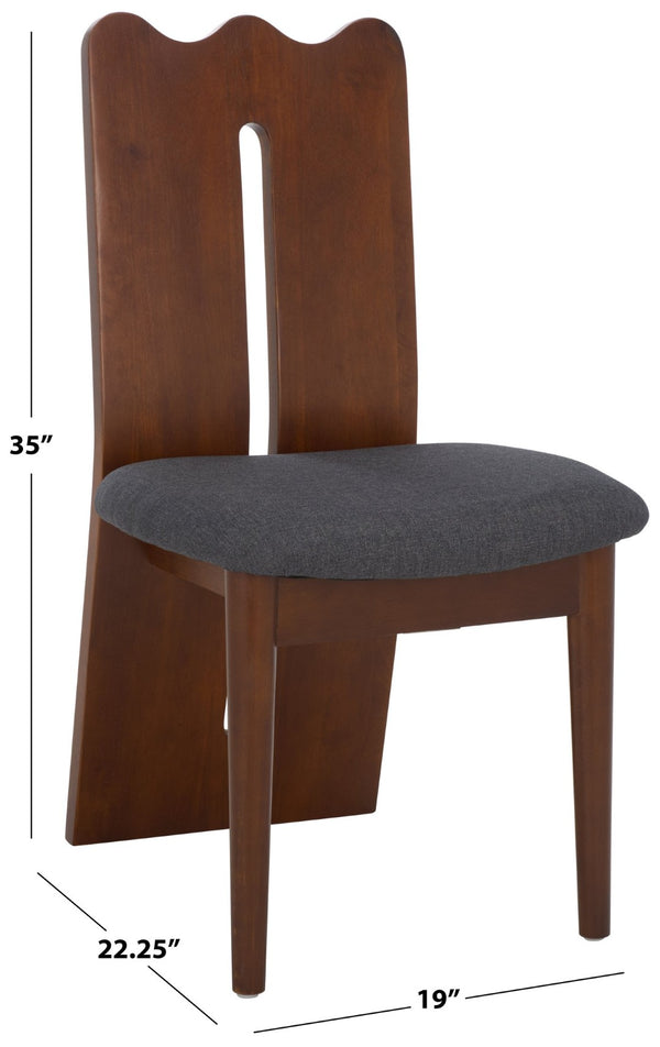 Safavieh Kieran Dining Chair - Elegant Grey Upholstered Seat With Walnut Legs For Modern Dining Spaces DCH8808D