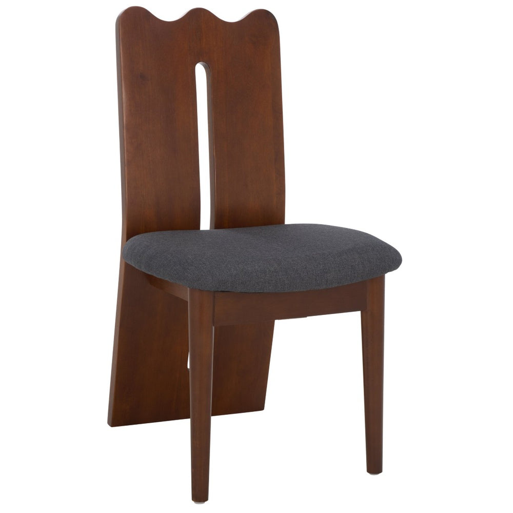 Safavieh Kieran Dining Chair - Elegant Grey Upholstered Seat With Walnut Legs For Modern Dining Spaces DCH8808D