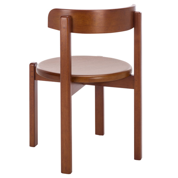 Calixto Mid-Century Wood Dining Chair Set Of 2 With Ergonomic Contour, Solid Frame, Warm Grain Finish, Durable Style
