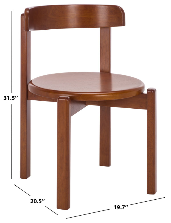 Calixto Mid-Century Wood Dining Chair Set Of 2 With Ergonomic Contour, Solid Frame, Warm Grain Finish, Durable Style