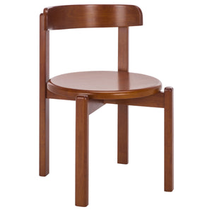 Calixto Mid-Century Wood Dining Chair Set Of 2 With Ergonomic Contour, Solid Frame, Warm Grain Finish, Durable Style