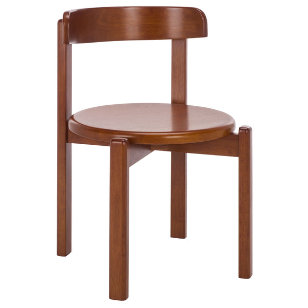 Calixto Mid-Century Wood Dining Chair Set Of 2 With Ergonomic Contour, Solid Frame, Warm Grain Finish, Durable Style