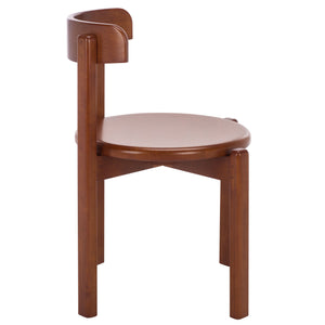 Calixto Mid-Century Wood Dining Chair Set Of 2 With Ergonomic Contour, Solid Frame, Warm Grain Finish, Durable Style