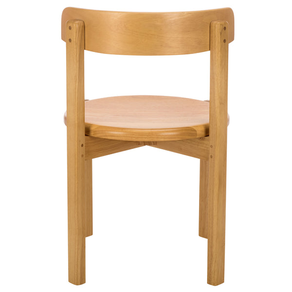 Calixto Mid-Century Wood Dining Chair Set Of 2 With Ergonomic Contour, Solid Frame, Warm Grain Finish, Durable Style