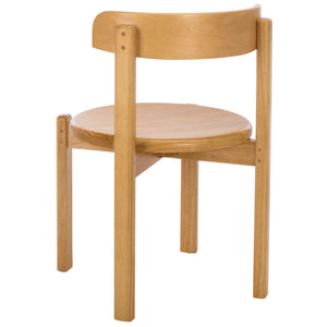 Calixto Mid-Century Wood Dining Chair Set Of 2 With Ergonomic Contour, Solid Frame, Warm Grain Finish, Durable Style
