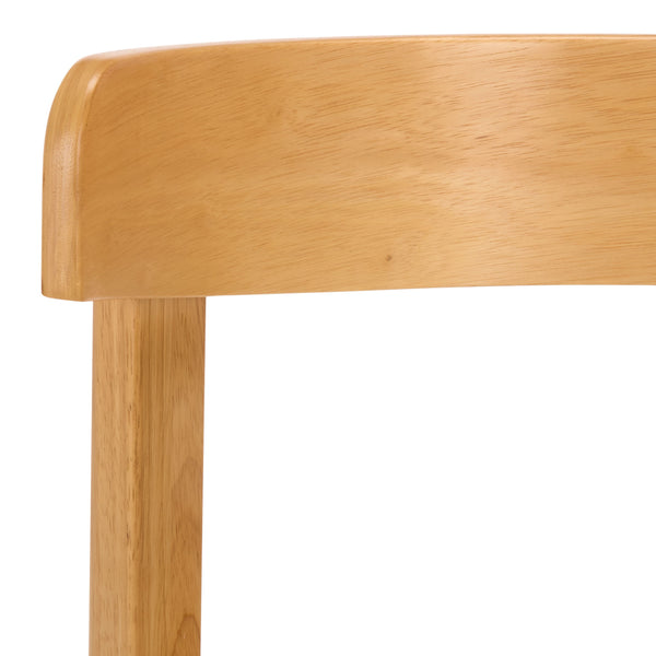 Calixto Mid-Century Wood Dining Chair Set Of 2 With Ergonomic Contour, Solid Frame, Warm Grain Finish, Durable Style