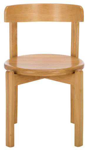 Calixto Mid-Century Wood Dining Chair Set Of 2 With Ergonomic Contour, Solid Frame, Warm Grain Finish, Durable Style
