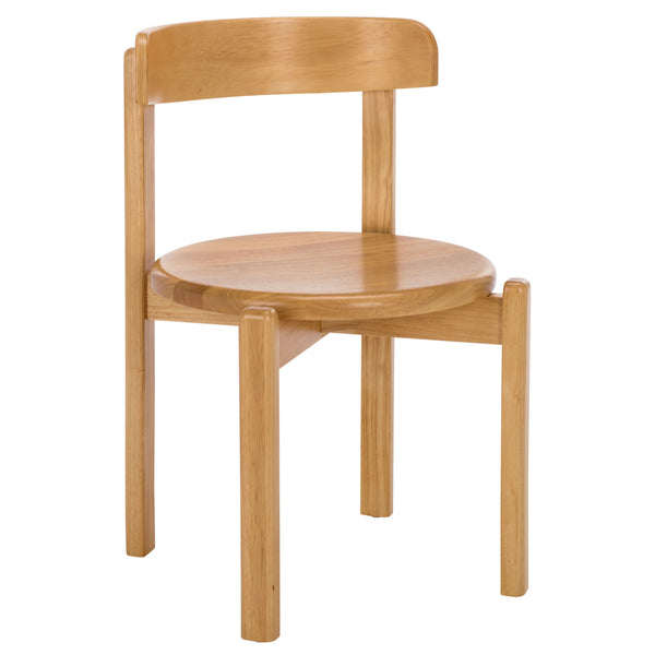 Calixto Mid-Century Wood Dining Chair Set Of 2 With Ergonomic Contour, Solid Frame, Warm Grain Finish, Durable Style