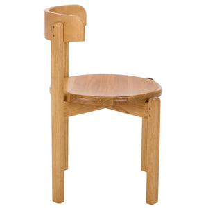 Calixto Mid-Century Wood Dining Chair Set Of 2 With Ergonomic Contour, Solid Frame, Warm Grain Finish, Durable Style