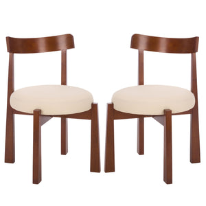 Anselm Upholstered Dining Chair Set Of 2 With Plush Cushioned Seat And Walnut-Finish Legs For Stylish Comfort