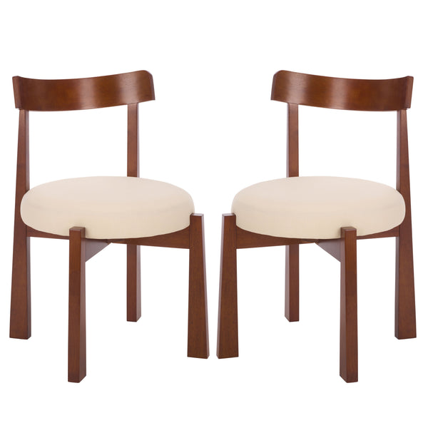 Anselm Upholstered Dining Chair Set Of 2 With Plush Cushioned Seat And Walnut-Finish Legs For Stylish Comfort