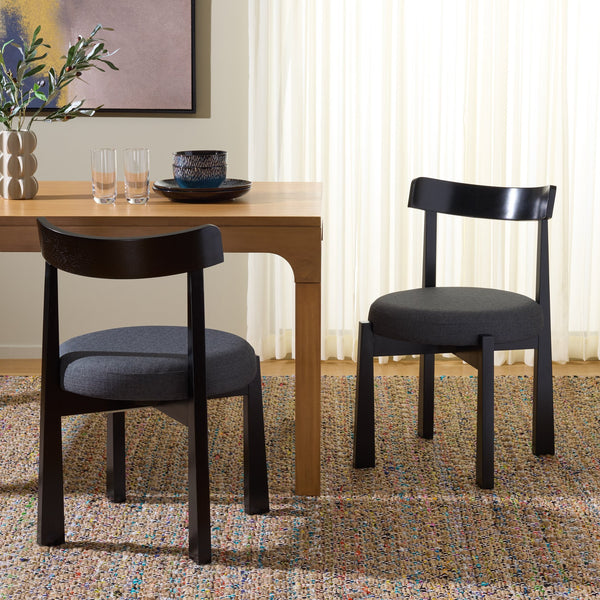 Anselm Upholstered Dining Chair Set Of 2 With Plush Cushioned Seat And Walnut-Finish Legs For Stylish Comfort