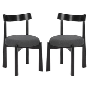 Anselm Upholstered Dining Chair Set Of 2 With Plush Cushioned Seat And Walnut-Finish Legs For Stylish Comfort