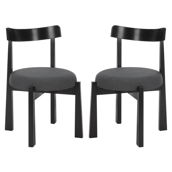 Anselm Upholstered Dining Chair Set Of 2 With Plush Cushioned Seat And Walnut-Finish Legs For Stylish Comfort