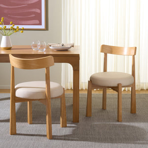 Anselm Upholstered Dining Chair Set Of 2 With Plush Cushioned Seat And Walnut-Finish Legs For Stylish Comfort