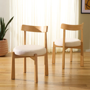 Anselm Upholstered Dining Chair Set Of 2 With Plush Cushioned Seat And Walnut-Finish Legs For Stylish Comfort