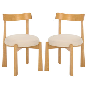 Anselm Upholstered Dining Chair Set Of 2 With Plush Cushioned Seat And Walnut-Finish Legs For Stylish Comfort