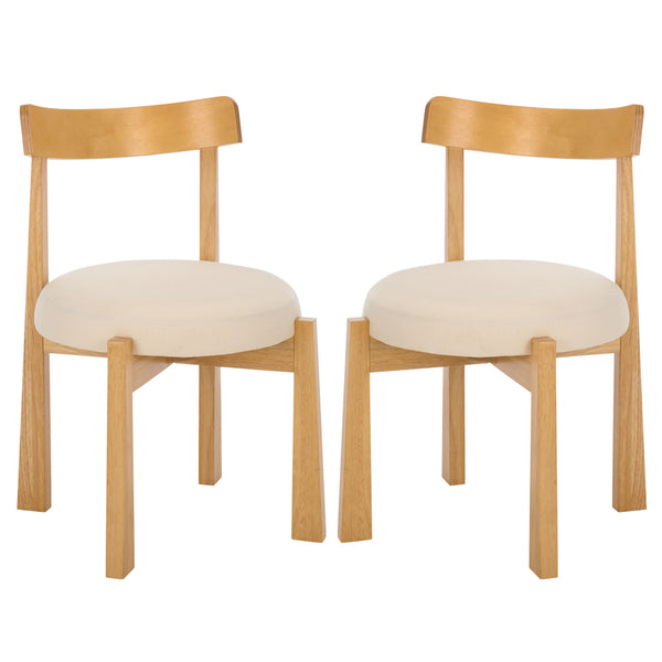Anselm Upholstered Dining Chair Set Of 2 With Plush Cushioned Seat And Walnut-Finish Legs For Stylish Comfort