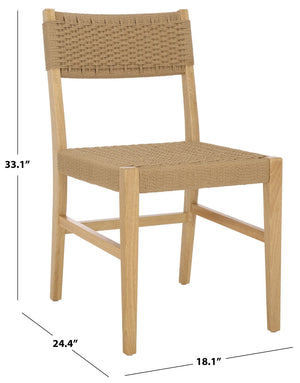 Safavieh Dutton Woven Dining Chair: Elegant Minimalist Design With Natural Rubberwood Frame For Comfort Natural Seat / Natural Frame DCH9200A