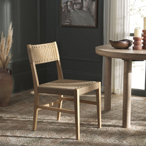 Safavieh Dutton Woven Dining Chair – Elegant Natural Rubberwood & Paper Cord For A Stylish Dining Experience Natural ,Natural Wood,Paper Cord Dch9200a
