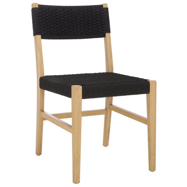 Safavieh Dutton Woven Dining Chair – Elegant Natural Rubberwood & Paper Cord For A Stylish Dining Experience Black ,Natural Wood,Paper Cord Dch9200b