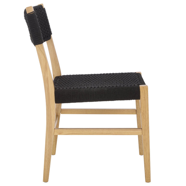 Safavieh Dutton Woven Dining Chair – Elegant Natural Rubberwood & Paper Cord For A Stylish Dining Experience Black ,Natural Wood,Paper Cord Dch9200b