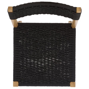 Safavieh Dutton Woven Dining Chair – Elegant Natural Rubberwood & Paper Cord For A Stylish Dining Experience Black ,Natural Wood,Paper Cord Dch9200b