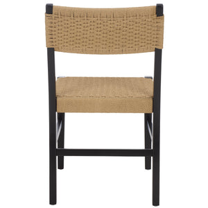 Safavieh Dutton Woven Dining Chair – Elegant Natural Rubberwood & Paper Cord For A Stylish Dining Experience Natural ,Black Wood,Paper Cord Dch9200c