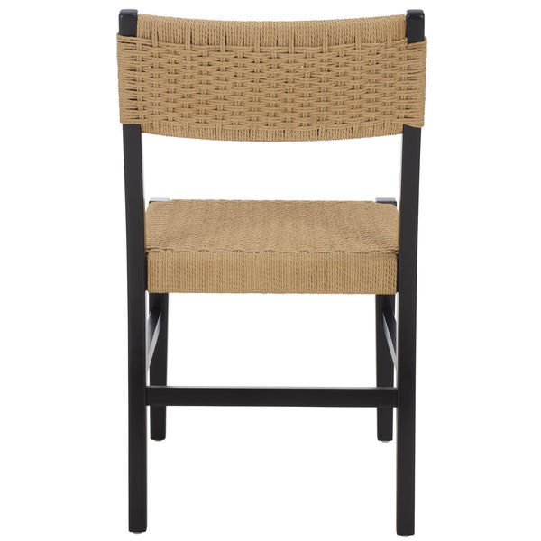 Safavieh Dutton Woven Dining Chair – Elegant Natural Rubberwood & Paper Cord For A Stylish Dining Experience Natural ,Black Wood,Paper Cord Dch9200c