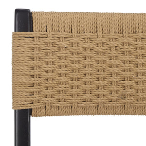 Safavieh Dutton Woven Dining Chair: Elegant Minimalist Design With Natural Rubberwood Frame For Comfort Natural Seat / Black Frame DCH9200C