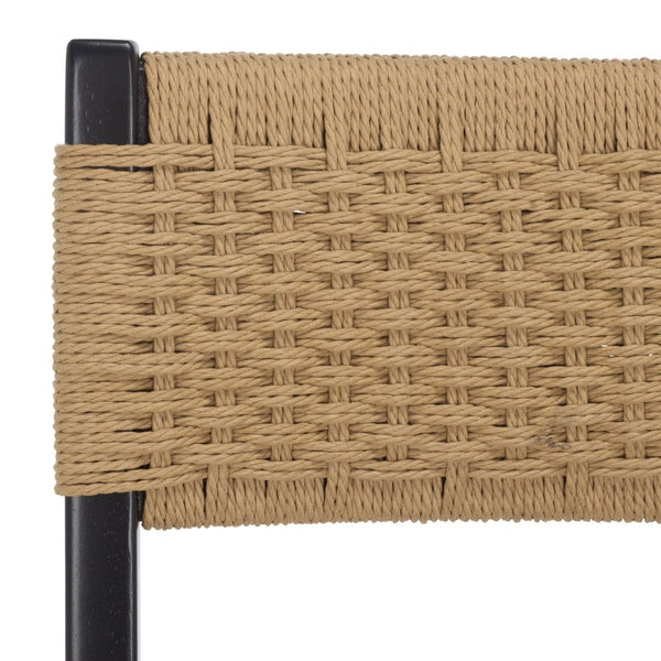 Safavieh Dutton Woven Dining Chair: Elegant Minimalist Design With Natural Rubberwood Frame For Comfort Natural Seat / Black Frame DCH9200C