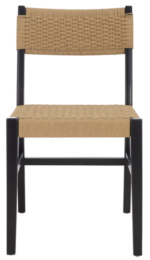 Safavieh Dutton Woven Dining Chair – Elegant Natural Rubberwood & Paper Cord For A Stylish Dining Experience Natural ,Black Wood,Paper Cord Dch9200c